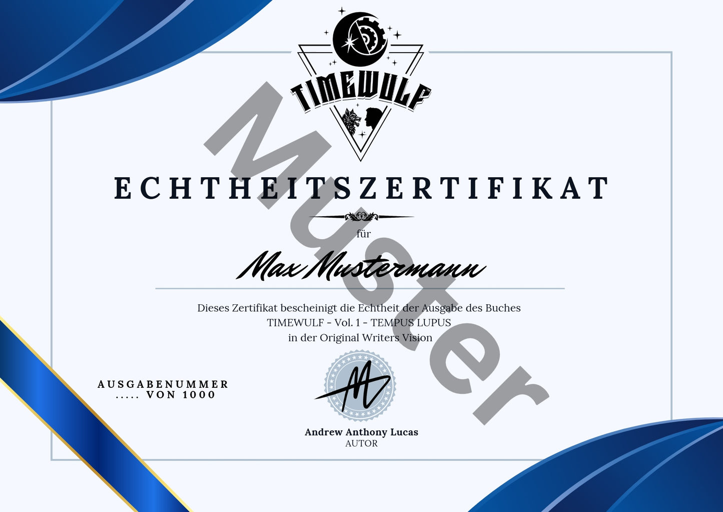Timewulf - Teil 1 - Limited Edition -Echtheitszertifikat Muster